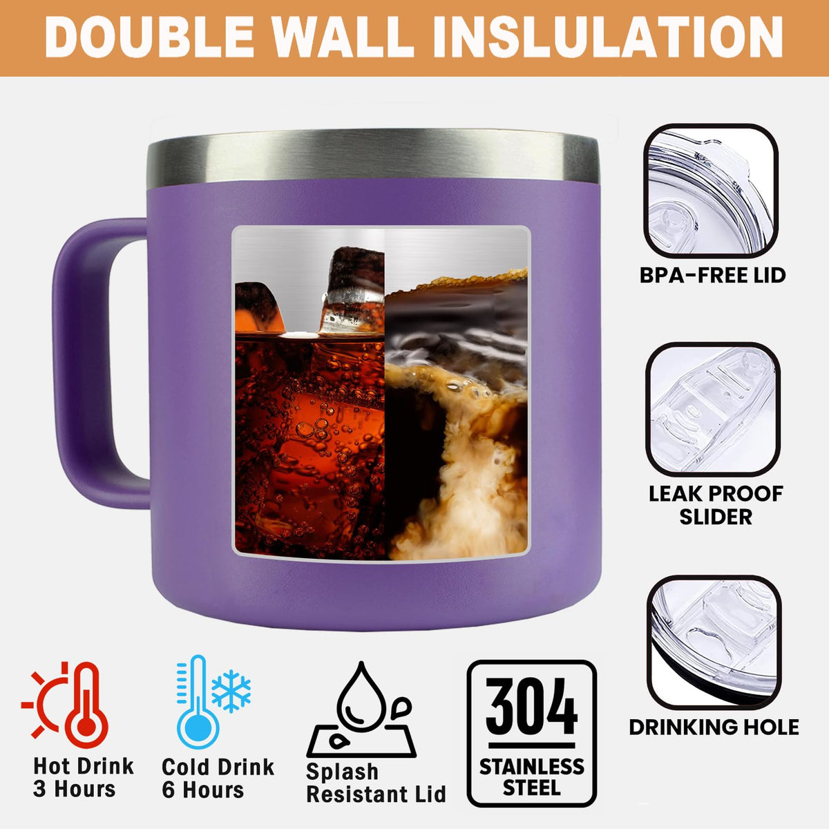 KIKUHE BPA-free stainless mug—durable daily companion.