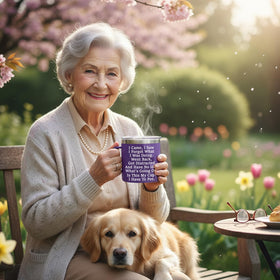 KIKUHE senior gift mug 14oz with message, ideal for birthdays.