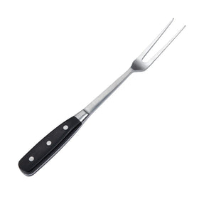Kilajojo Chef Pro meat fork front view shows sturdy stainless steel construction for reliable serving.