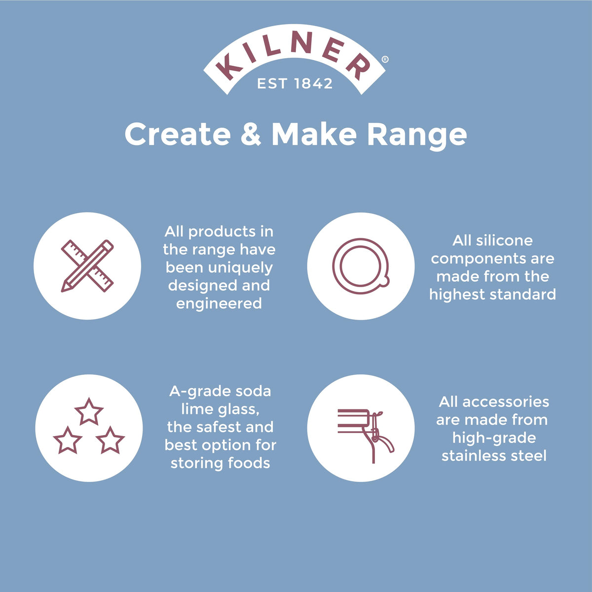 Kilner 34 oz jar with included recipes and guide