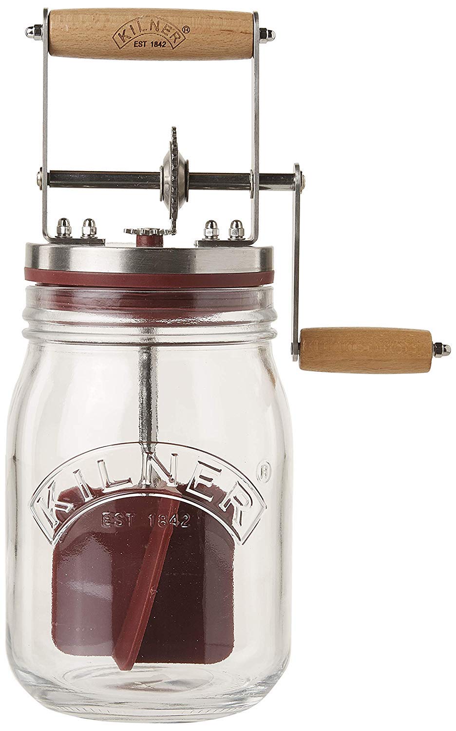 Kilner butter churner base, compact and sturdy for quick butter making.