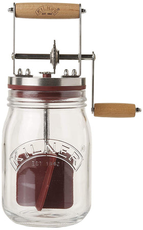Kilner butter churner base, compact and sturdy for quick butter making.