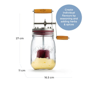Kilner Vintage Butter Churn gears show a durable, quick-churn mechanism