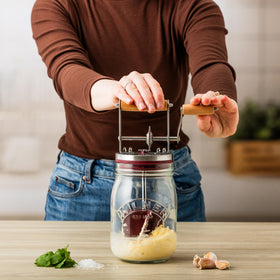 Kilner Butter Churn wooden grip and handle for comfortable operation