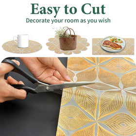 Kimhan golden leaf accent liner adds elegance to cabinets and drawers.