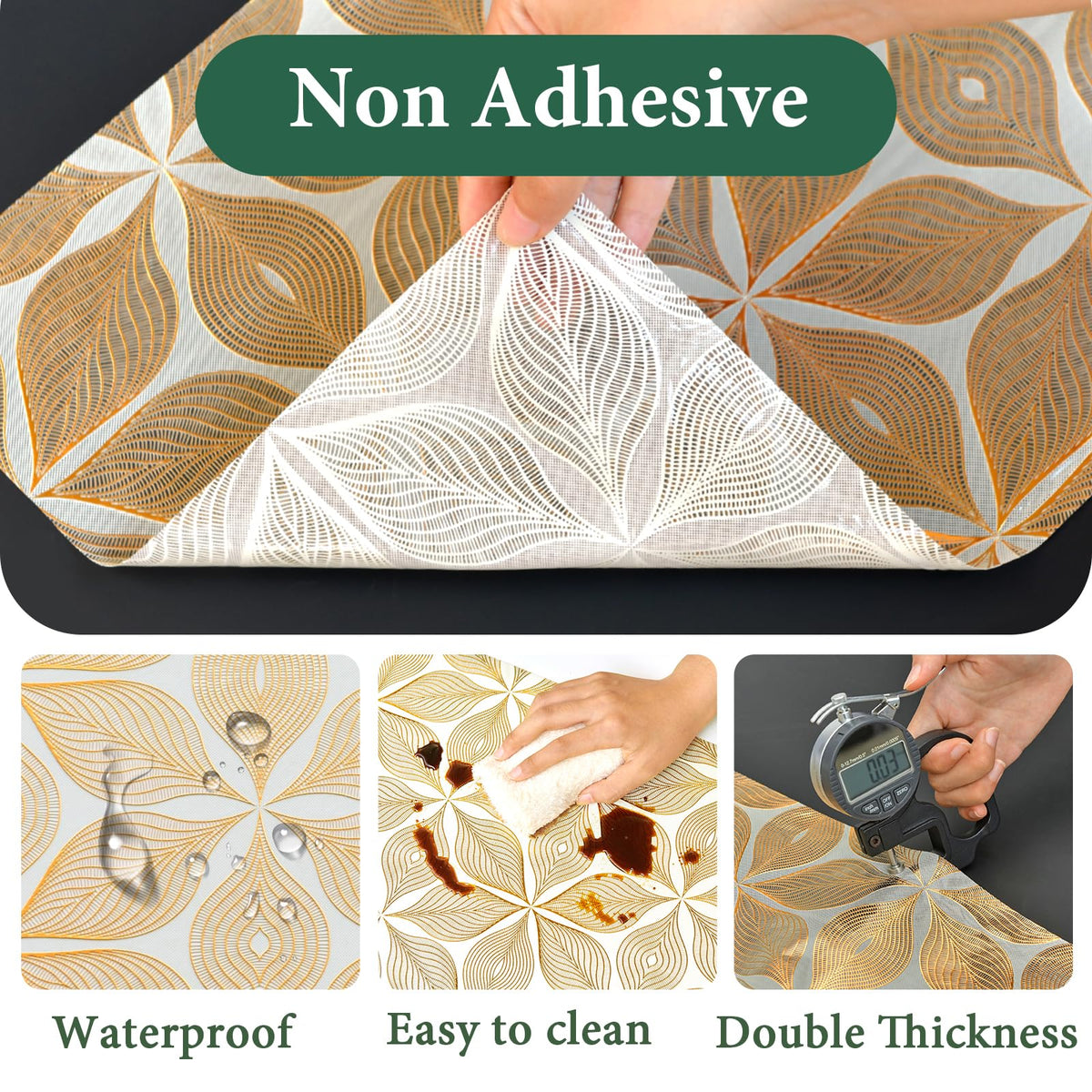 Kimhan non-adhesive drawer liner offering quick install without adhesives.