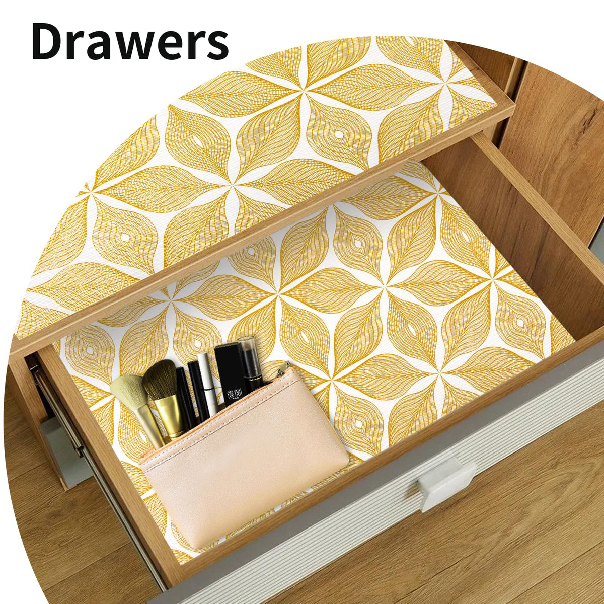 Kimhan shelf liner helps organize drawers and reduce clutter.