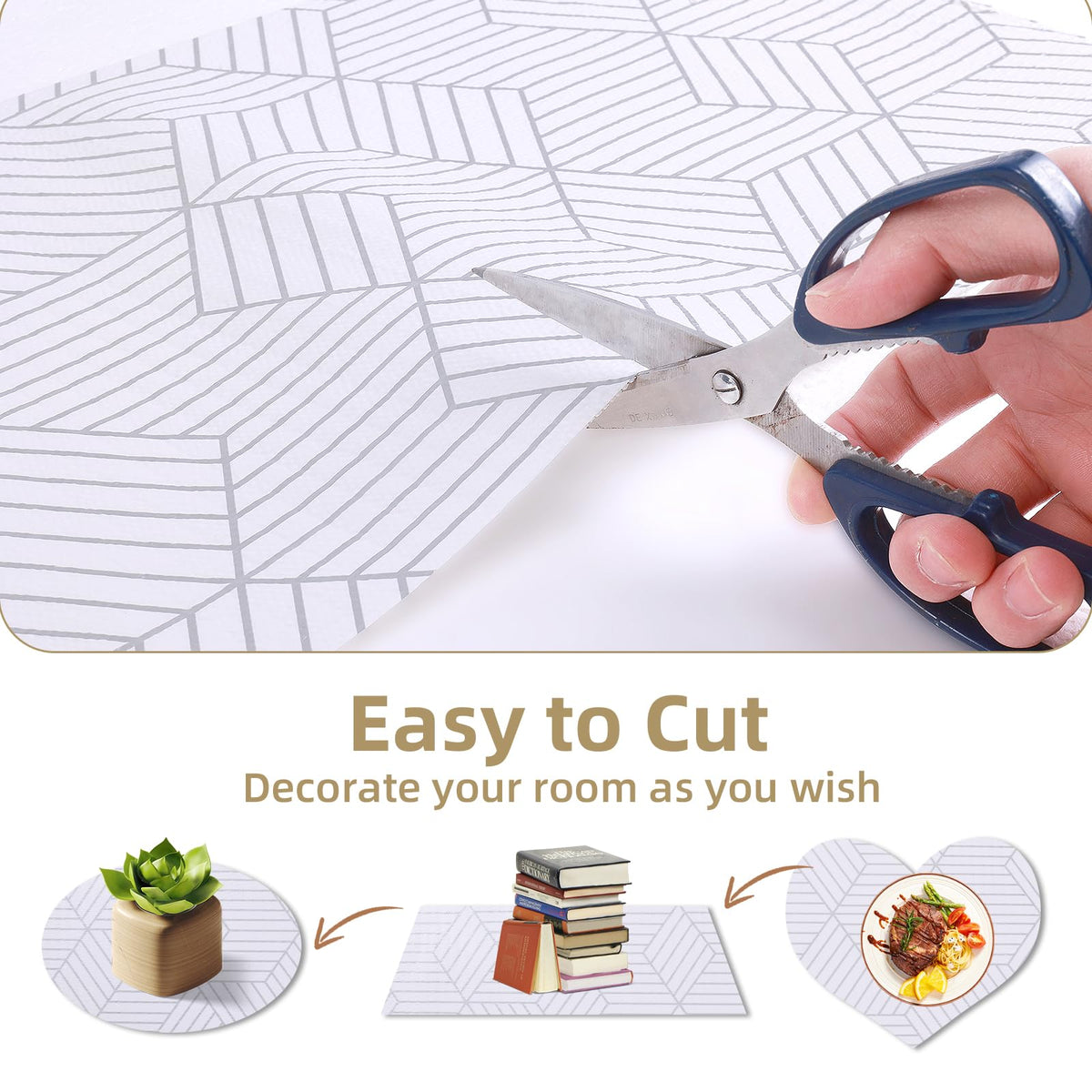 Kimhan liner includes measuring tape and small knife for quick sizing.