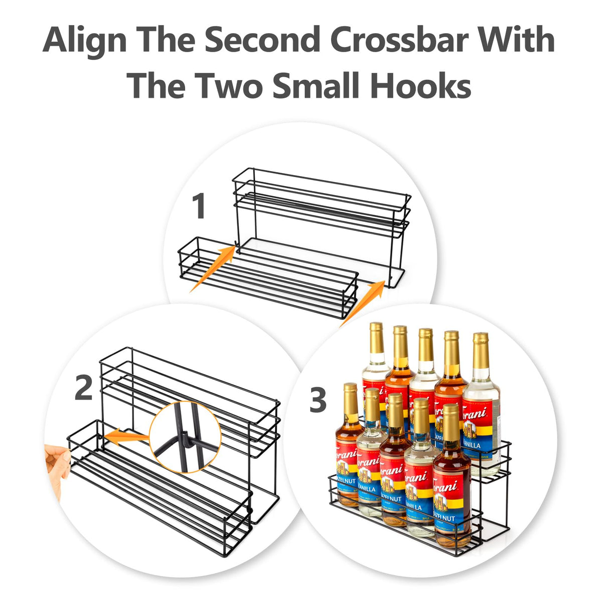 Kimilus 10-bottle rack side view for compact kitchen organization