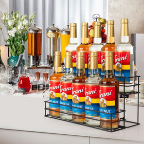Kimilus coffee syrup rack on kitchen counter as décor