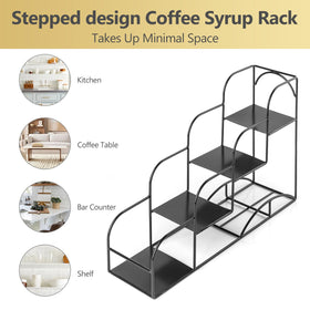 Kimilus multiuse bottle rack supports spices, syrups, and condiments in tight spaces.