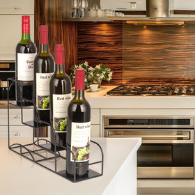 Kimilus sleek black metal frame complements any decor while keeping bottles organized.