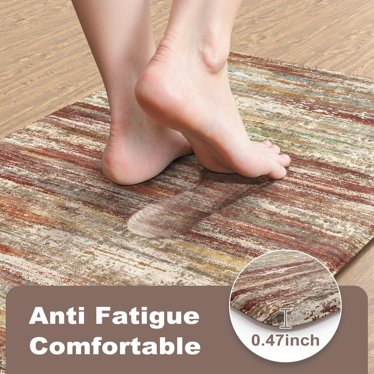 KIMODE anti-fatigue mat 29x17 for comfortable standing at the counter.