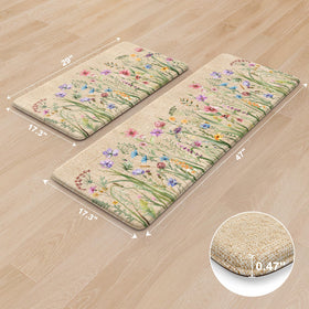 Kimode small brown floral kitchen mat near sink for reduced fatigue.