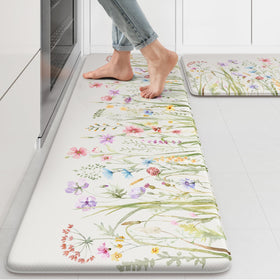 Kimode anti-fatigue kitchen mat with cushioned foam for comfortable standing