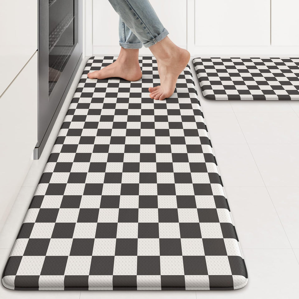 KIMODE anti-fatigue kitchen mat two-piece set provides standing comfort in the kitchen