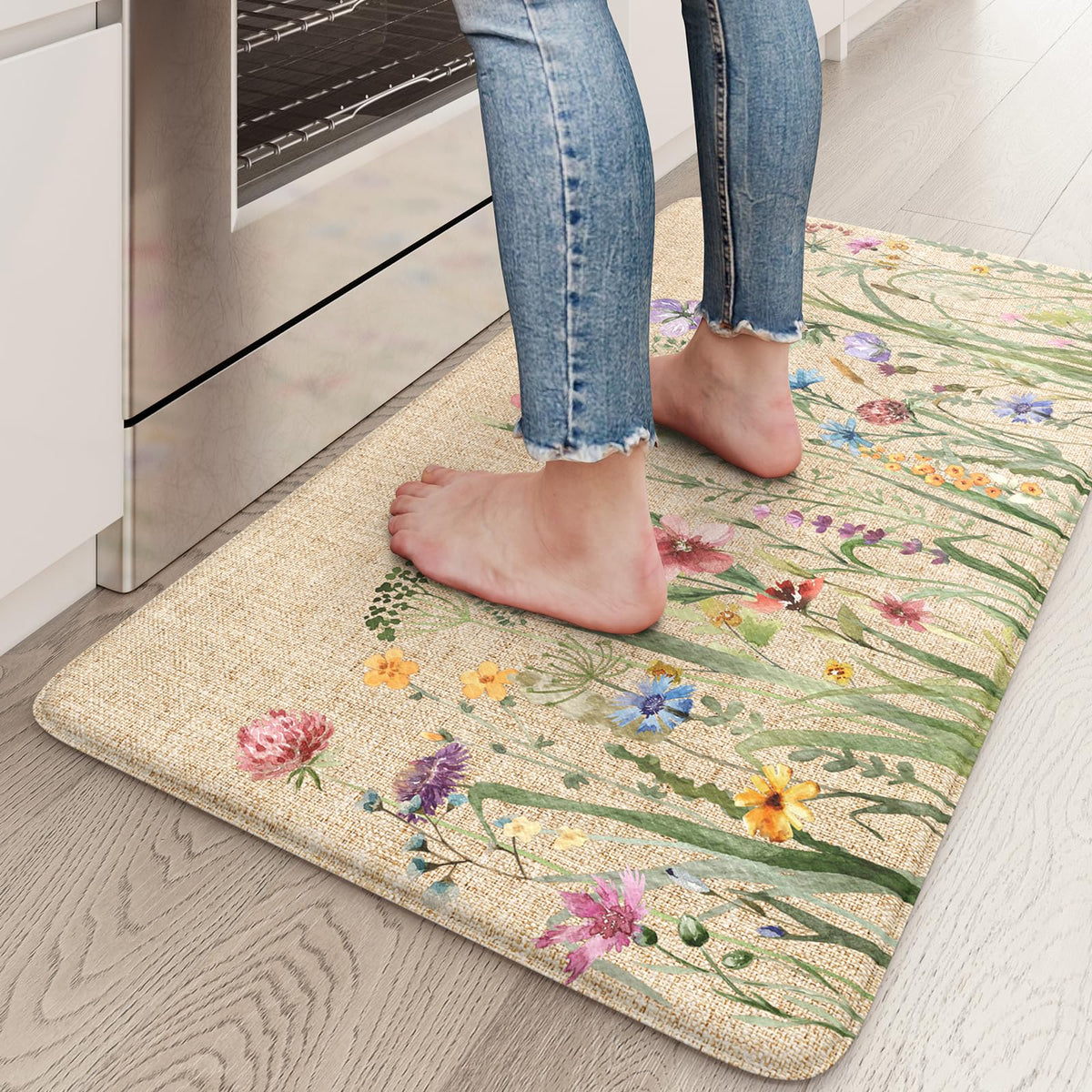KIMODE anti-fatigue mat kitchen front view with cushioned comfort for long cooking tasks