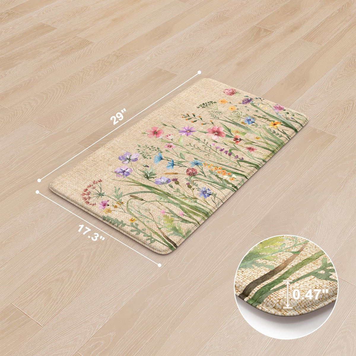 KIMODE anti-fatigue mat non-slip bottom keeps mat in place on floors