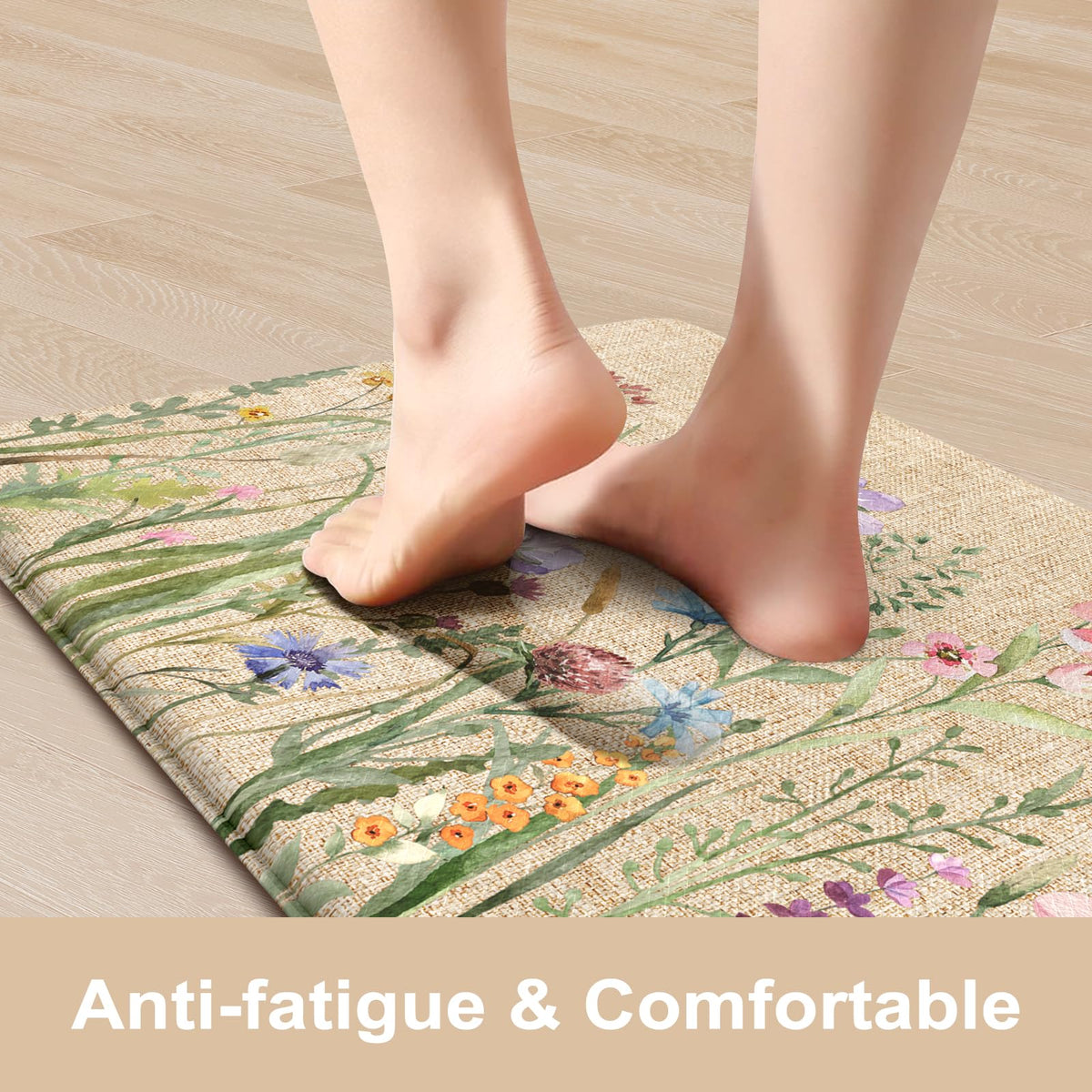 KIMODE anti-fatigue mat waterproof surface resists stains and spills