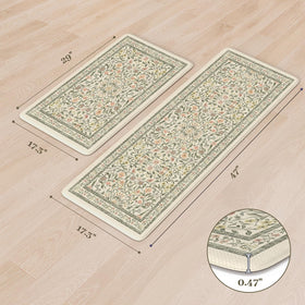 Kimode Boho floral kitchen rug 17x29 adds soft underfoot comfort.
