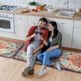 KIMODE boho medallion design complements kitchen decor.