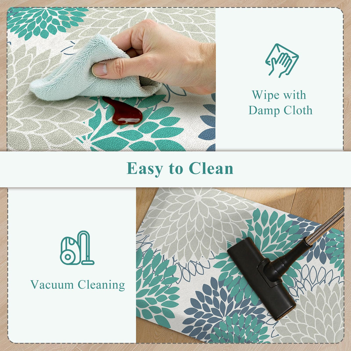 KIMODE Comfort Kitchen Mat with non-slip backing stays stable on floors