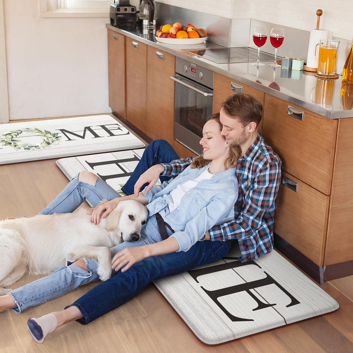 KIMODE farmhouse kitchen mat 2pc complements dining and entry areas