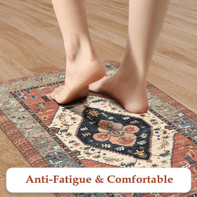 KIMODE anti-fatigue kitchen mat close-up shows thick cushioning for standing tasks