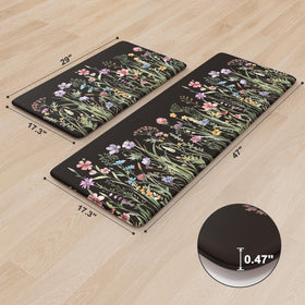 Kimode floral kitchen rug set with 2 pieces for flexible layout