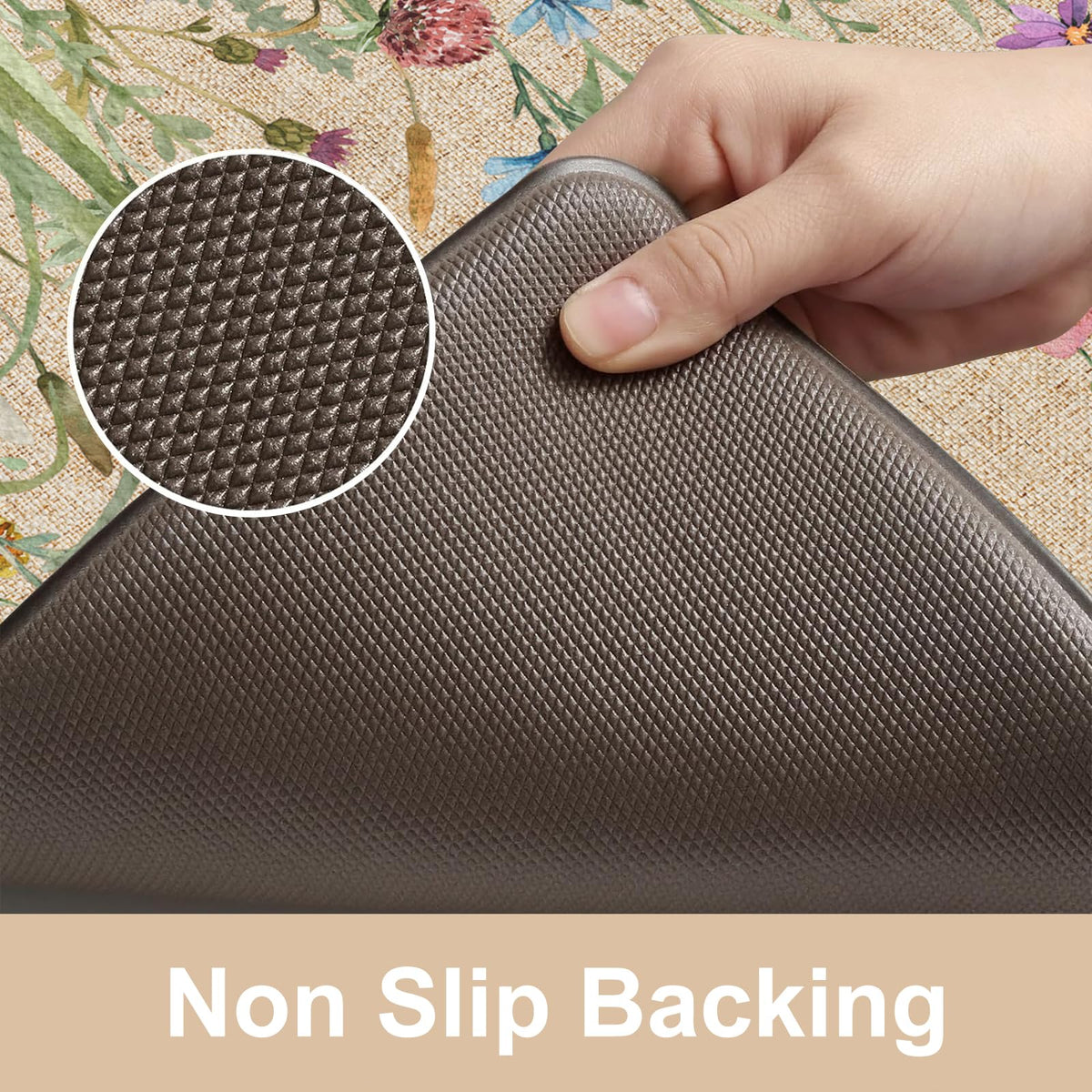 Kimode non-slip bottom closeup shows secure placement on hard floors.