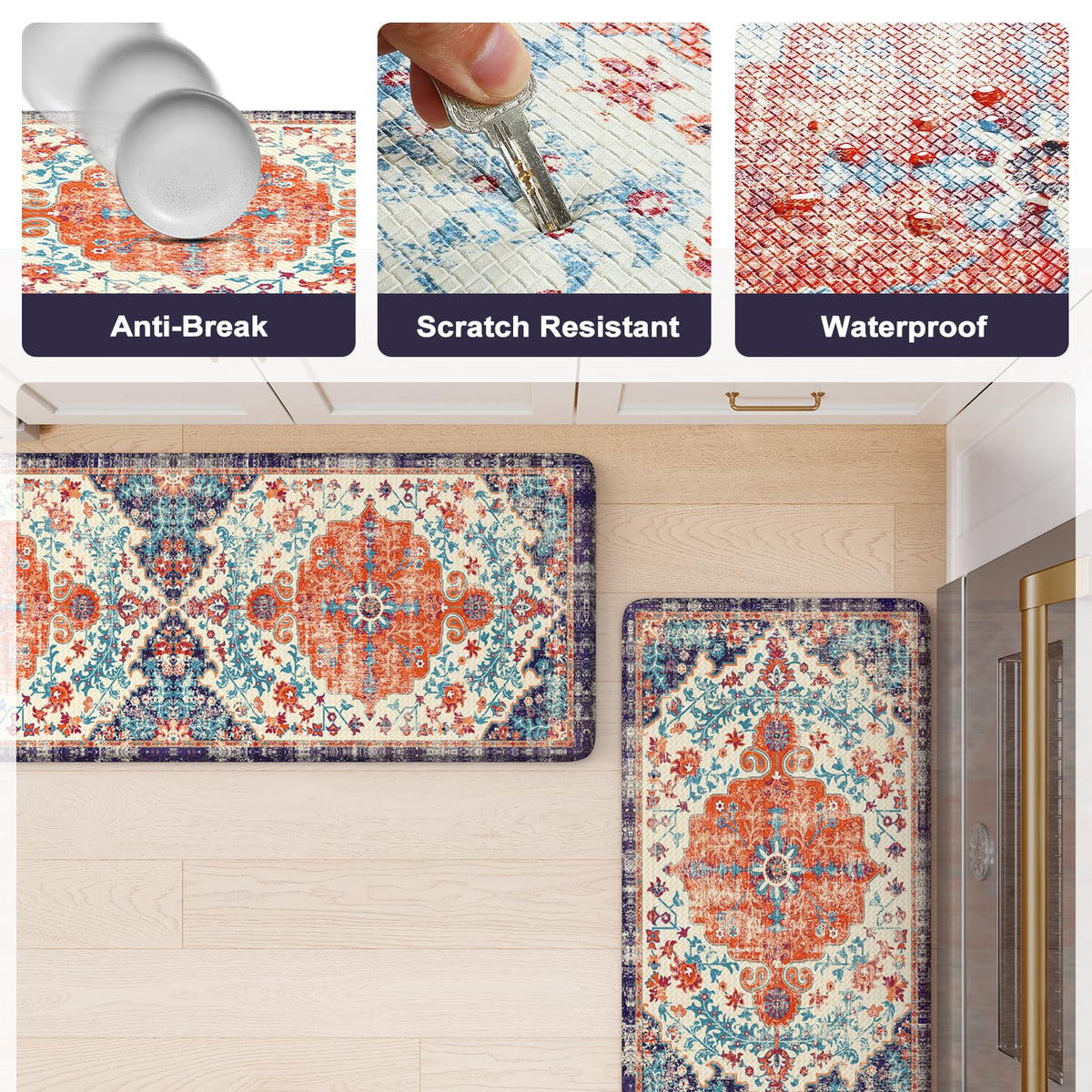 KIMODE non-slip bottom keeps the mat in place on various floors.