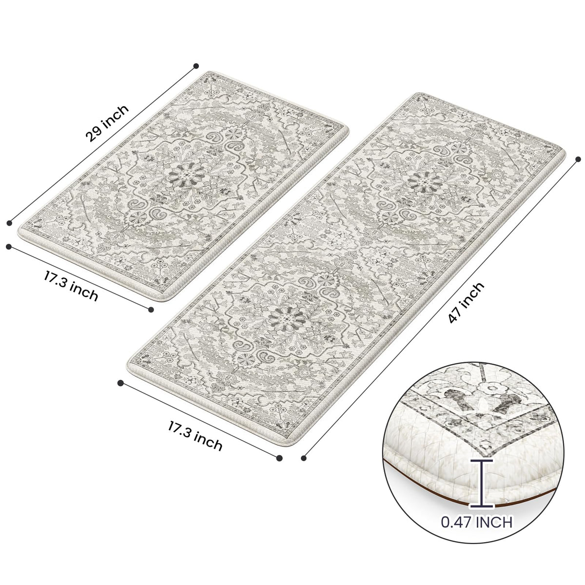 KIMODE non-slip bottom keeps mat in place on hard floors.