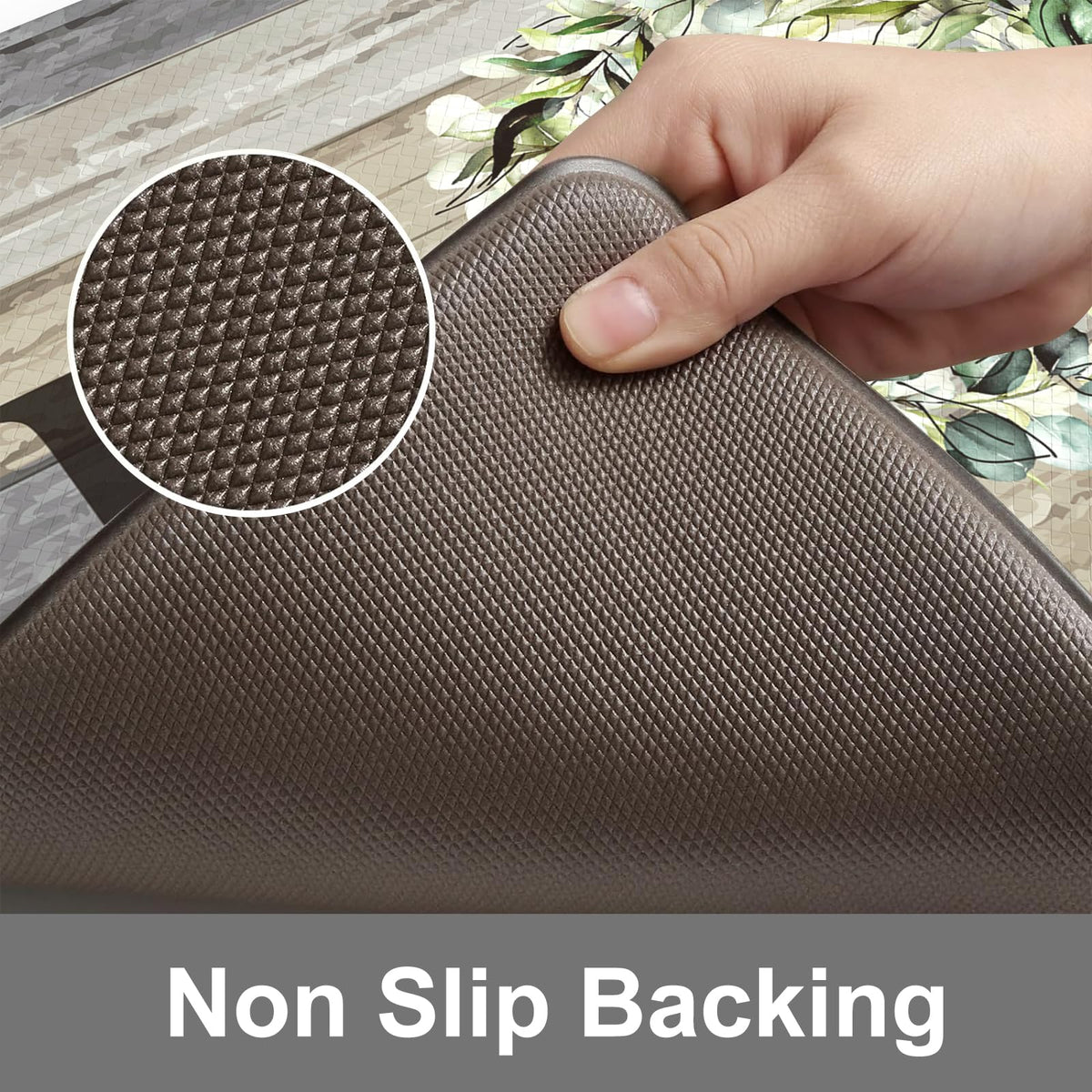 Kimode non-slip bottom keeps mats secure on different floor surfaces.
