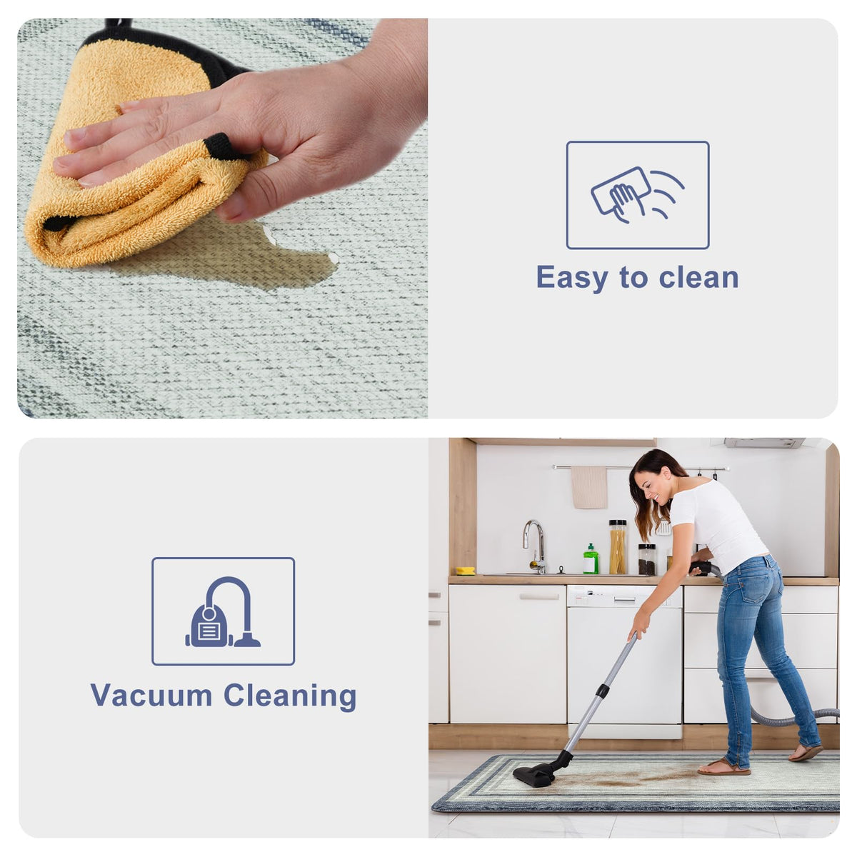 KIMODE memory-foam style cushion supports feet and knees at the sink