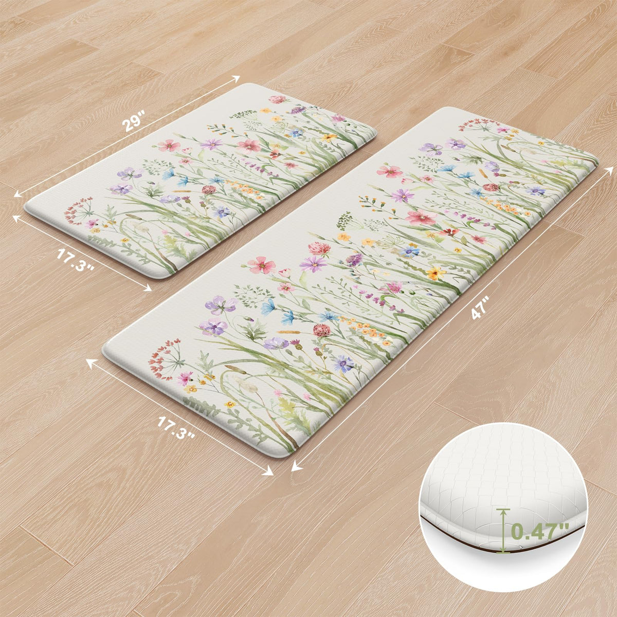 Kimode non-slip bottom mat stays firmly in place on hard floors