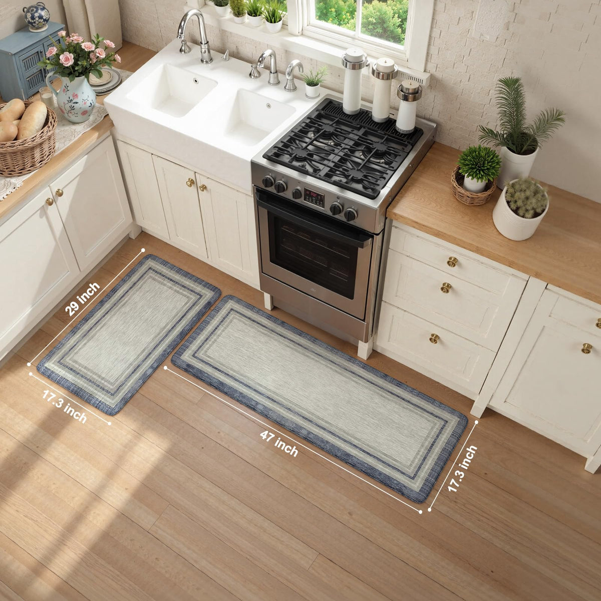 KIMODE mat with non-slip rubber backing stays securely in place