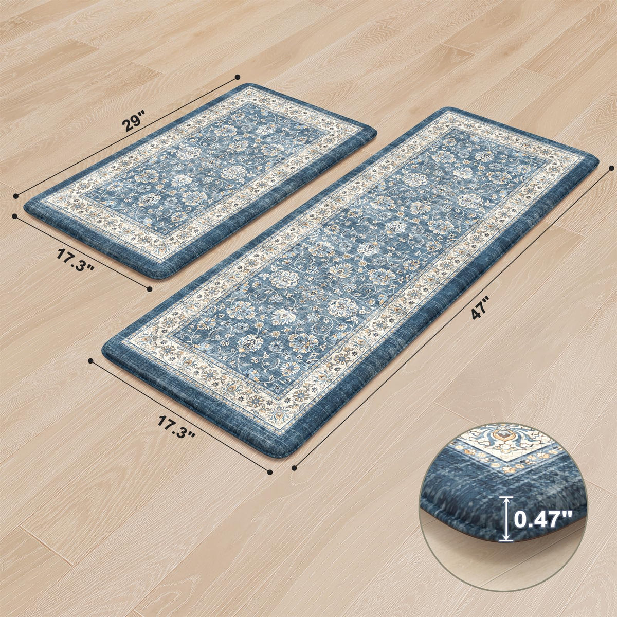Kimode two-piece mat set for versatile kitchen coverage.