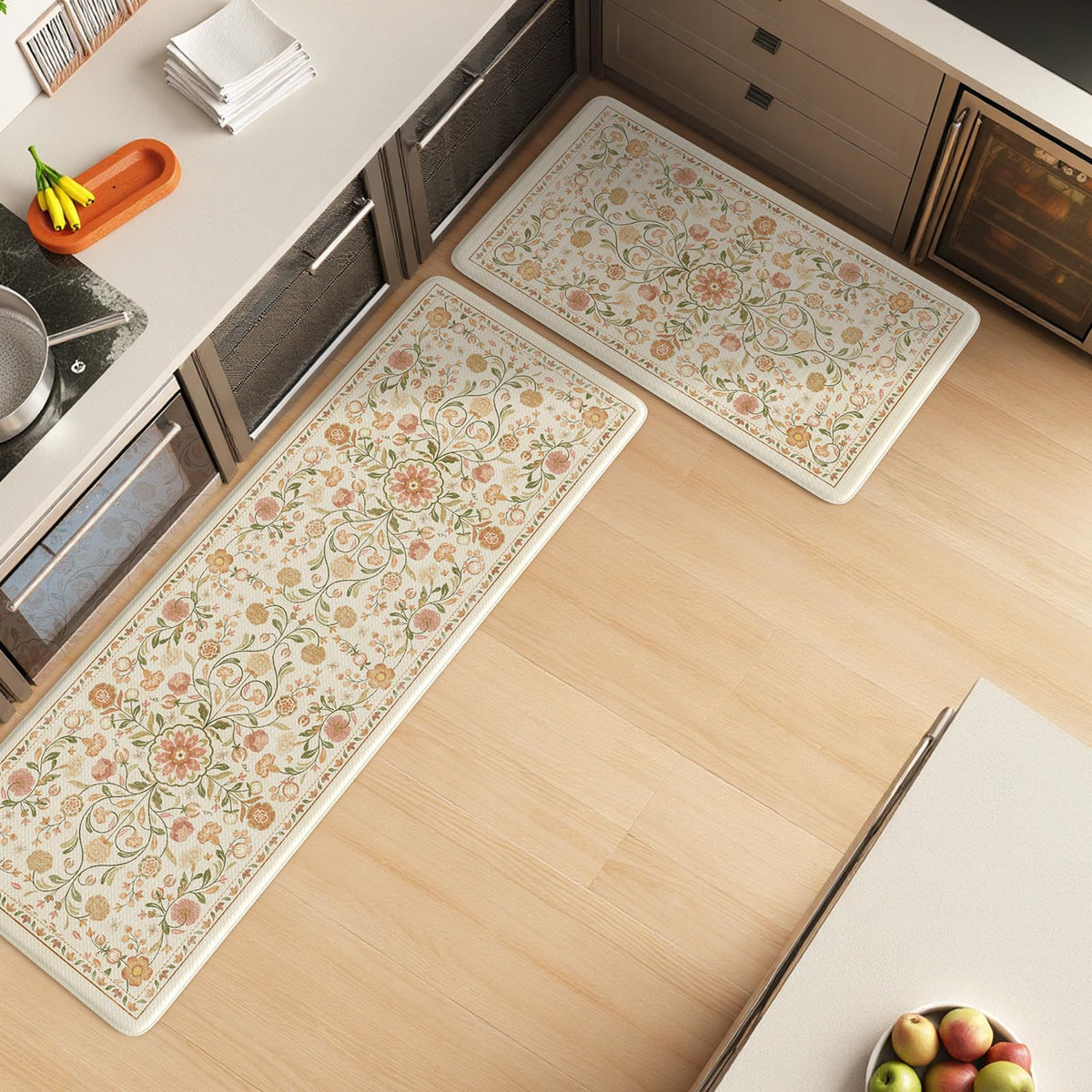 KIMODE two-piece set provides versatile kitchen floor protection