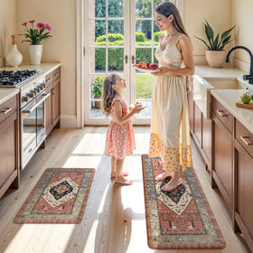 KIMODE kitchen mat beside the desk supports comfortable standing during work