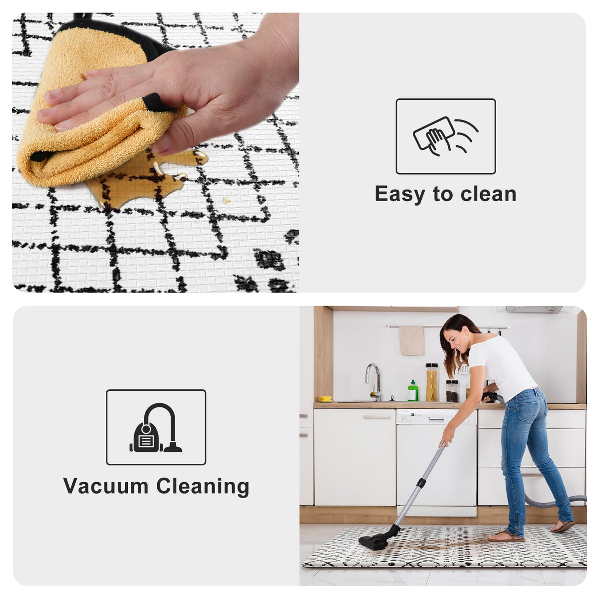 KIMODE waterproof mat cleans easily for busy kitchens and laundry areas.
