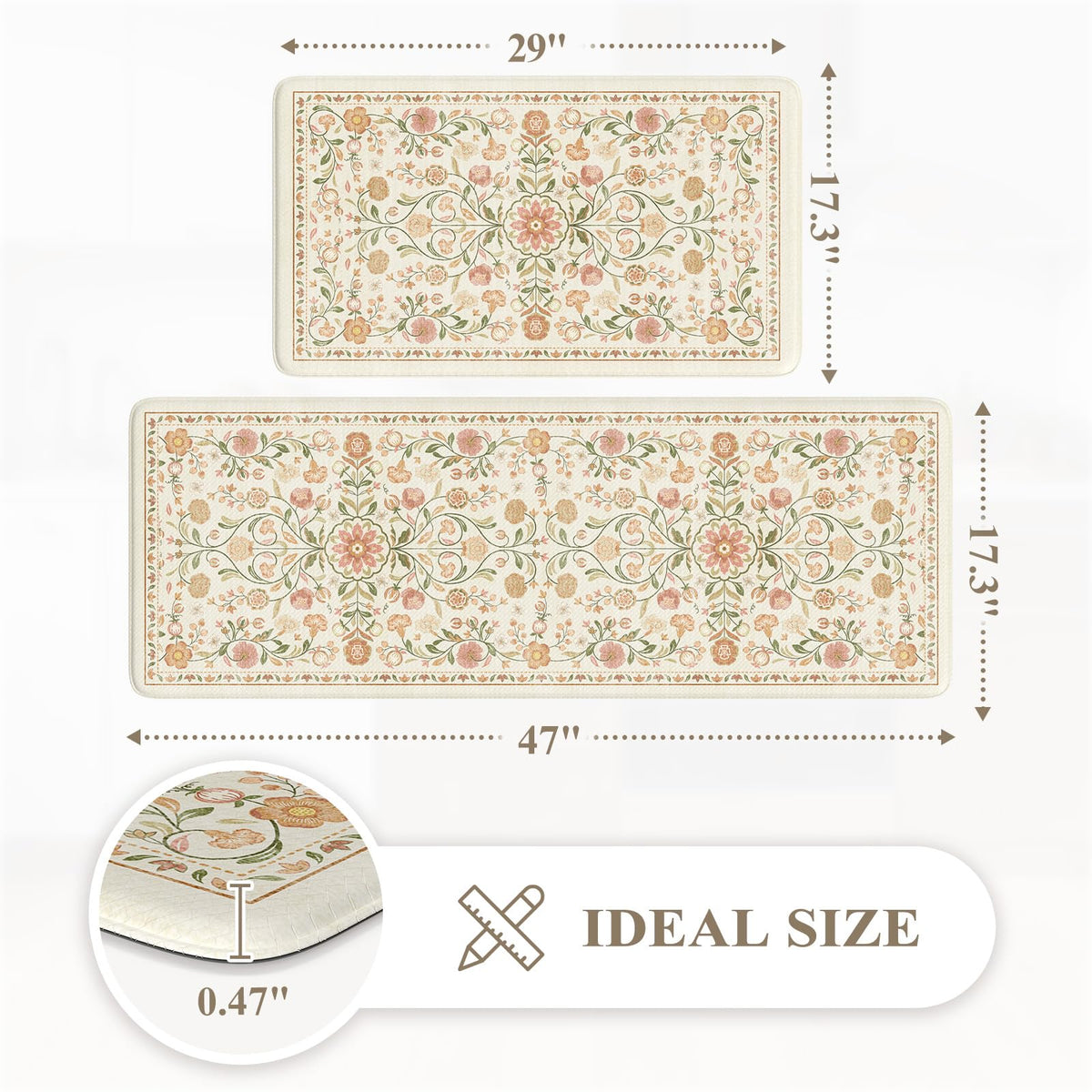 KIMODE waterproof and oil-resistant kitchen mat for easy cleanup
