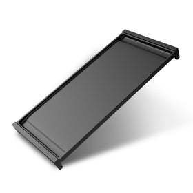 Kimsofunny WB31X24738 heavy-duty cast iron griddle on GE stove delivers even heat for searing.