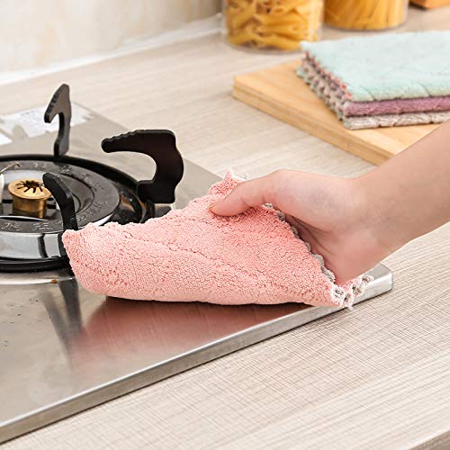 Kimteny 12-pack towels in pink-grey ideal for dish drying and hand drying.