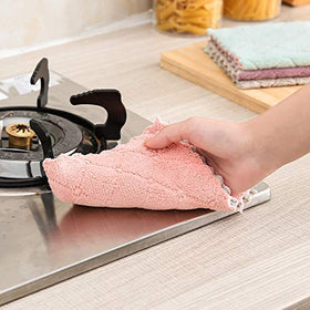 Kimteny 12-pack towels in pink-grey ideal for dish drying and hand drying.