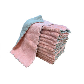 Kimteny pink-grey coral velvet towels for quick cleanups and everyday use.