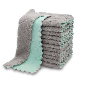Kimteny coral velvet dish towel closeup reveals plush absorbent texture for quick drying.