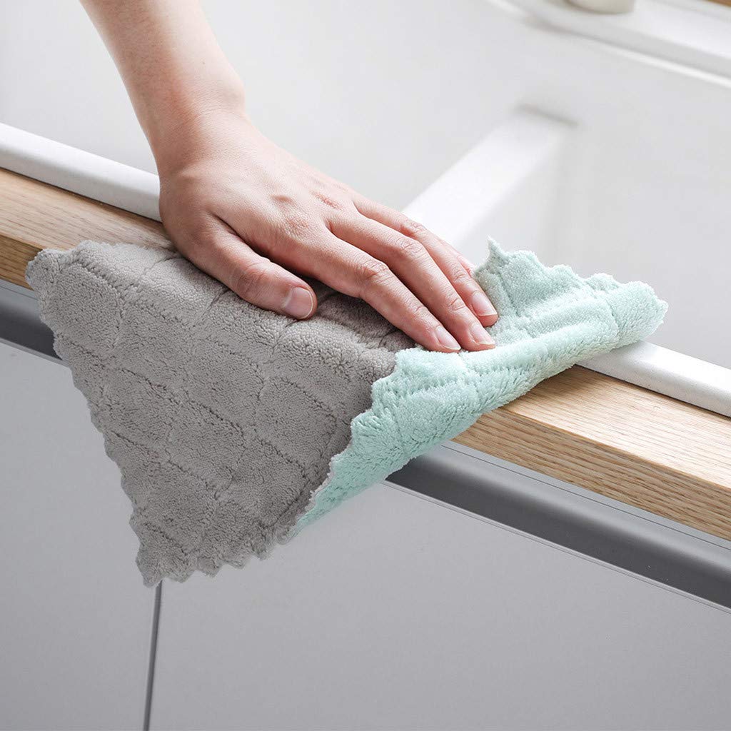 Kimteny green grey color dish towels display versatile home use on counters.