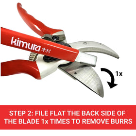 Kimura 5-Inch Pro stored in a tool bag beside garden shears