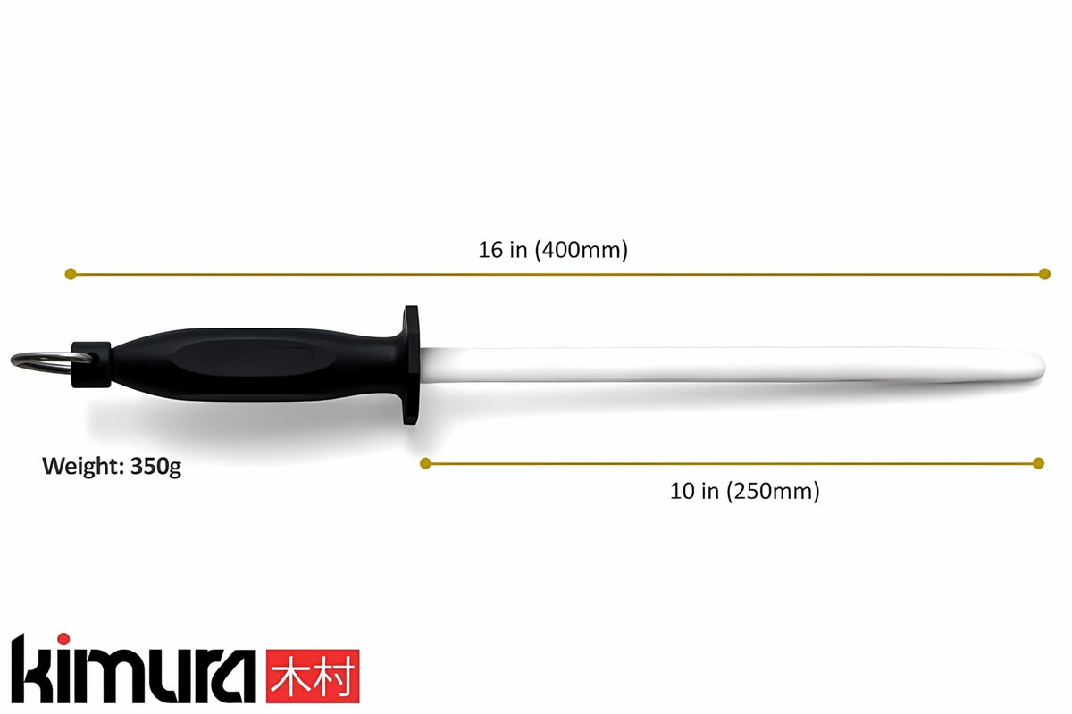 Kimura ceramic honing rod in its gift box, perfect for kitchen gifts.