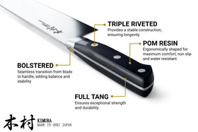 Kimura 8-inch ergonomic-handle with non-slip grip for comfortable use.
